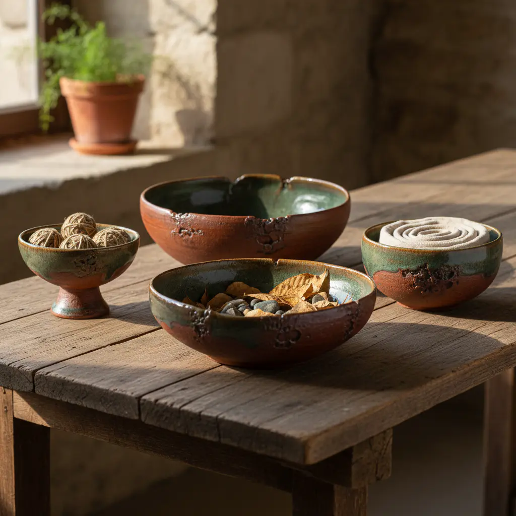 Piezas de cerámica artesanal